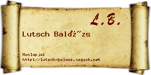 Lutsch Balázs névjegykártya